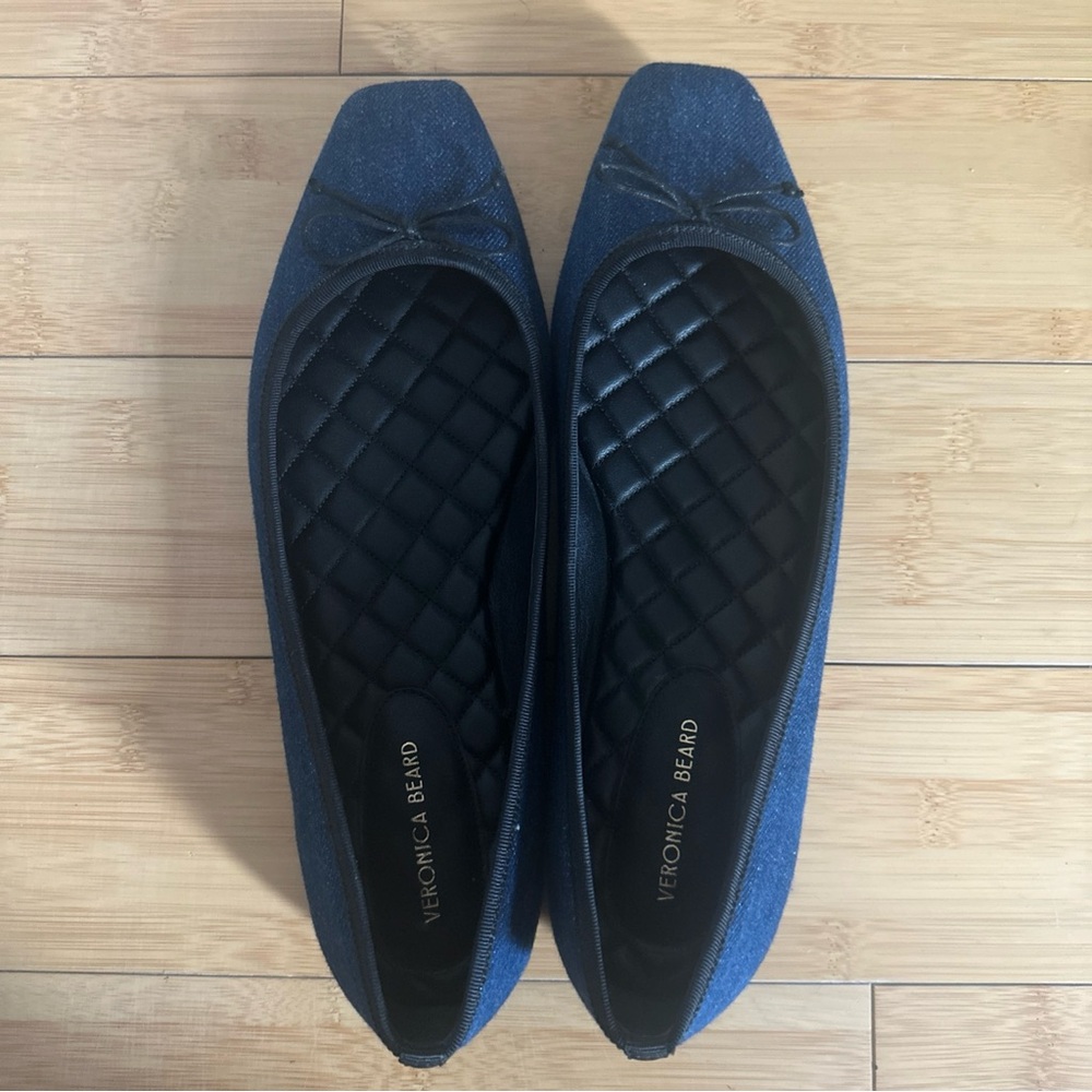 Veronica Beard Blue Quilted Loafers